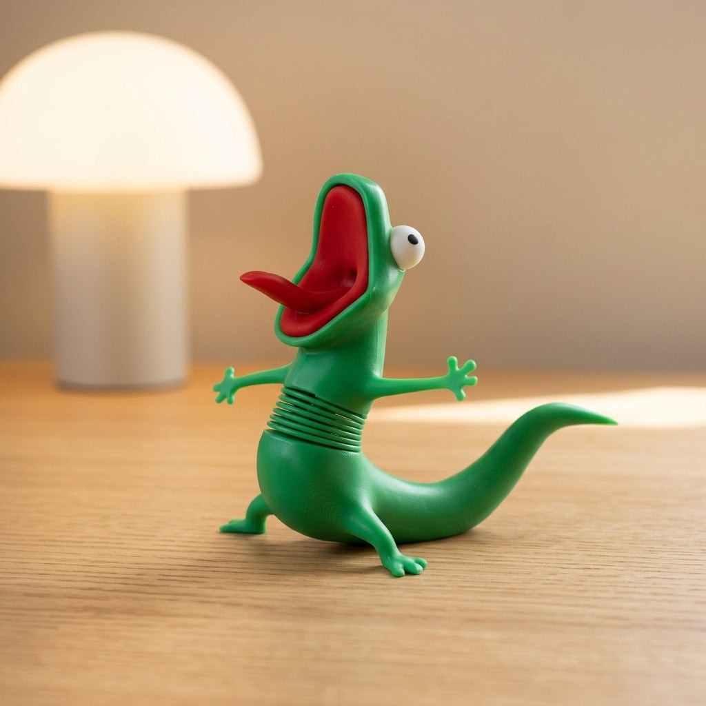 Lagarto antiestrés con muelle bailarín