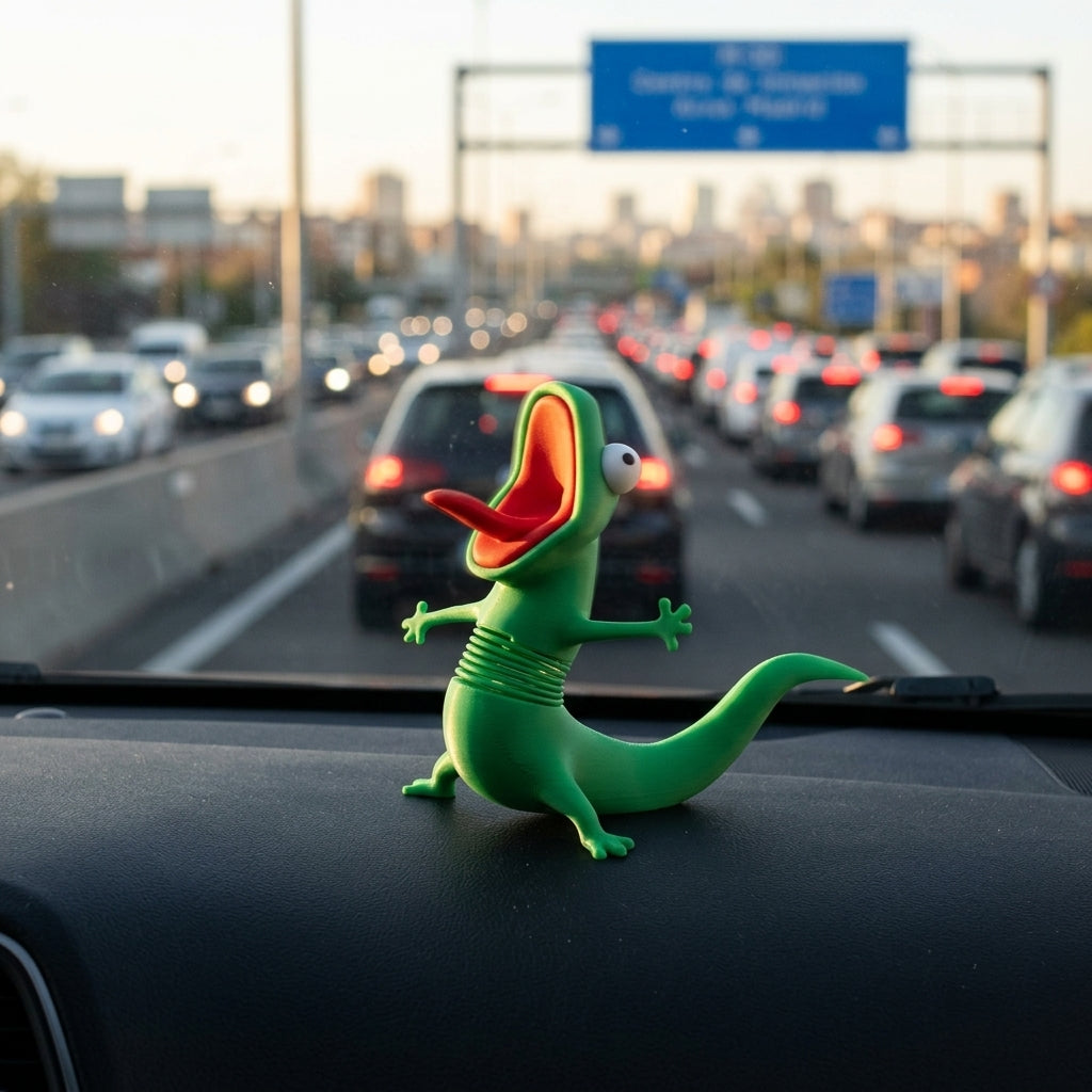 Lagarto antiestrés con muelle bailarín